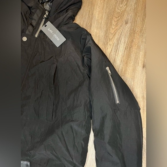 Slate & Stone Jay Hooded Full Zip Jacket Men’s Jacket Black Parka Small - Picture 6 of 13